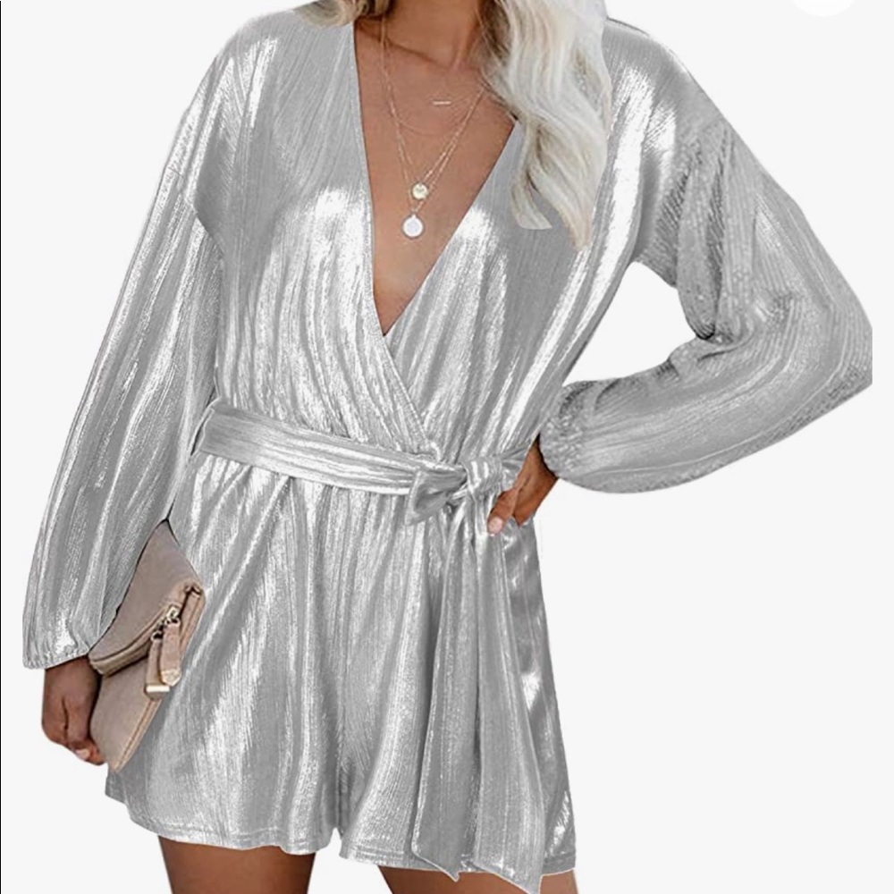 silver sparkly romper from amazon!!